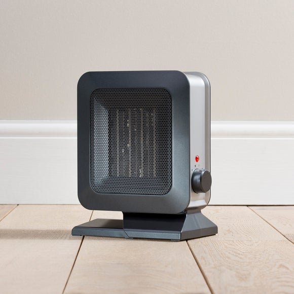 PTC Small Black Ceramic Fan Heater 1400W