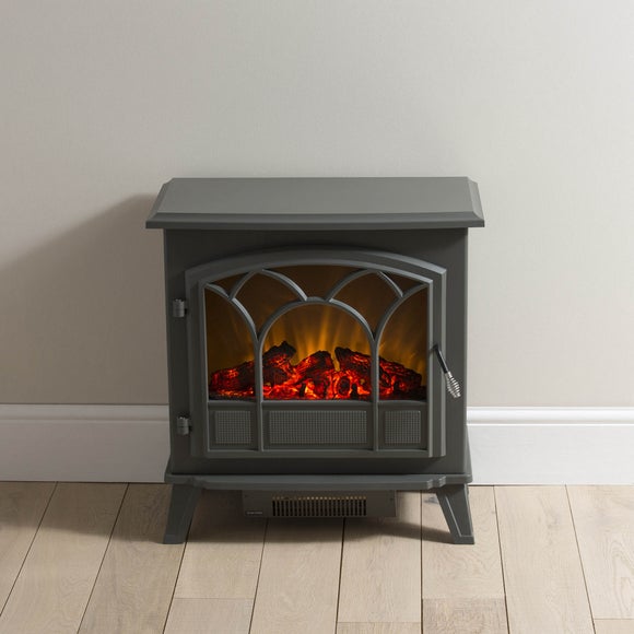 Large Gunmetal Stove Effect Heater 1850W