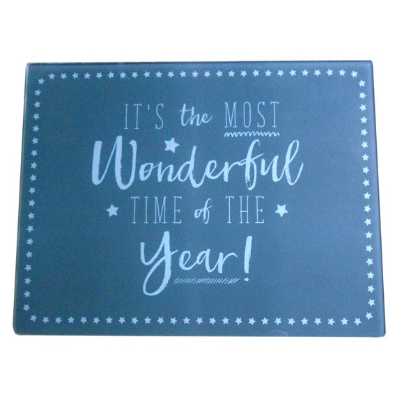 Wonderful Time Christmas Glass Worktop Saver