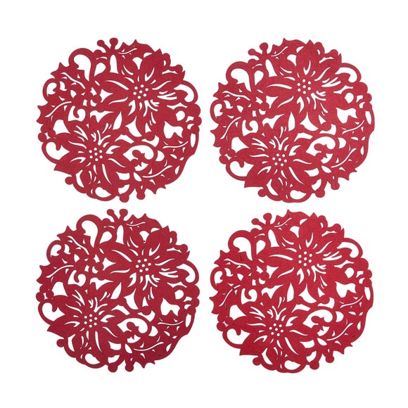 Pack of 4 Poinsettia Placemats
