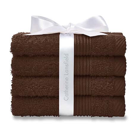 Catherine Lansfield Chocolate Home Set of 4 Face Cloths