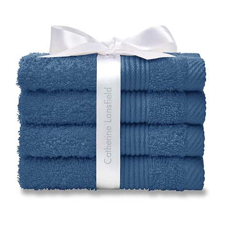 Catherine Lansfield Cobalt Home Set of 4 Face Cloths