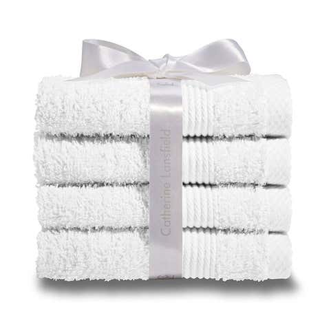 Catherine Lansfield White Home Set of 4 Face Cloths