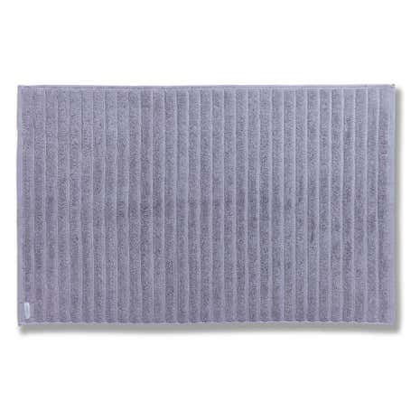 Bianca Cotton Grey Ribbed Bath Mat