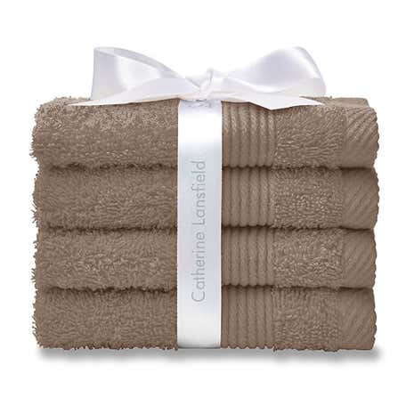 Catherine Lansfield Biscuit Home Set of 4 Face Cloths