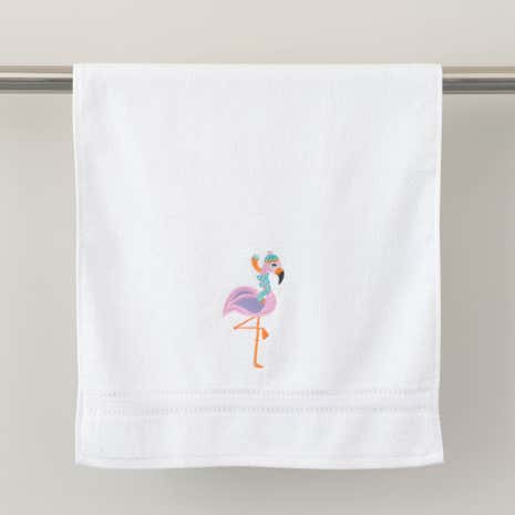 Flamingo Christmas Hand Towel