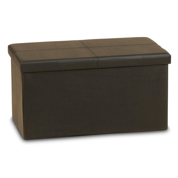 Large Black Folding Ottoman Storage Box