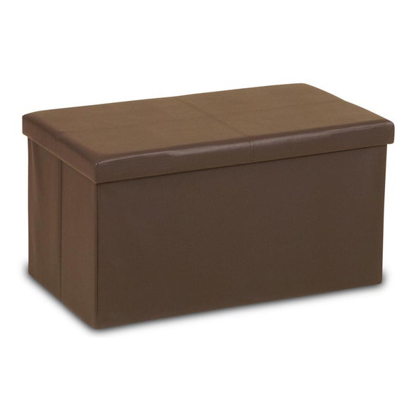 Large Brown Folding Ottoman Storage Box