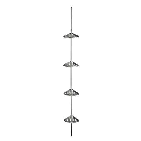 Silver Aluminium Shelf Unit with 4 Shelves