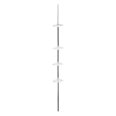 White Aluminium 4 Tier Corner Shelf Unit