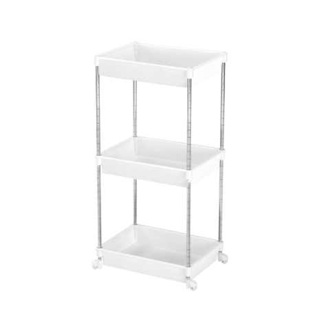 White and Chrome 3 Tier Shelf Unit