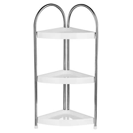 White 3 Tier Corner Storage Unit