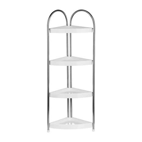 White 4 Tier Corner Storage Unit
