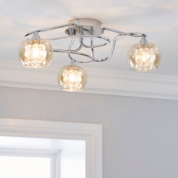 Seychelles Chrome 3 Light Ceiling Fitting
