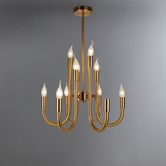 Mikkeli Antique Brass 12 Light Ceiling Fitting