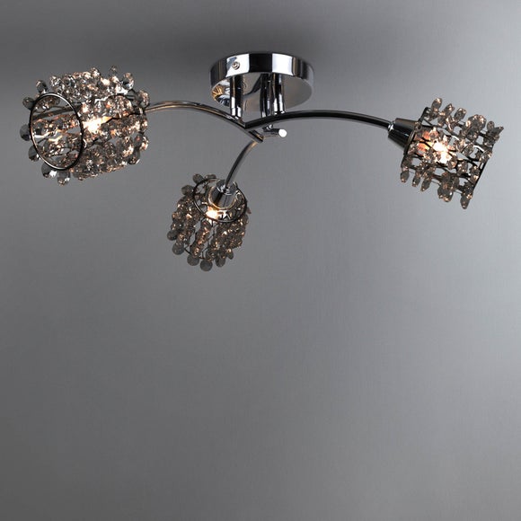 Jaimee Smoke 3 Light Ceiling Fitting