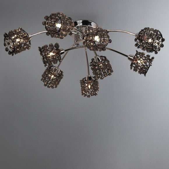 Jaimee Smoke 9 Light Ceiling Fitting