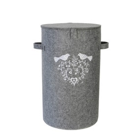 Jan Constantine Love Birds Grey Laundry Basket