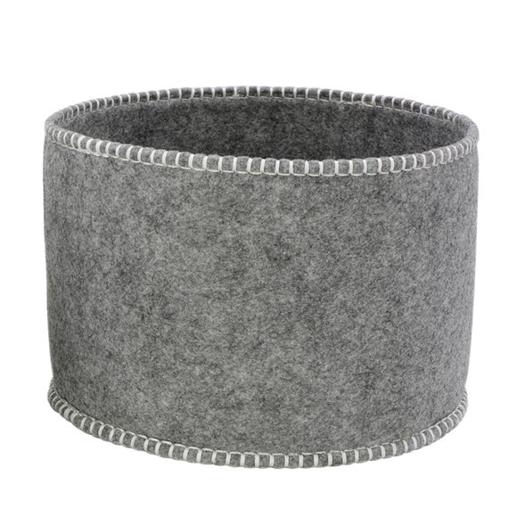 Jan Constantine Blanket Stitch Grey Storage Basket