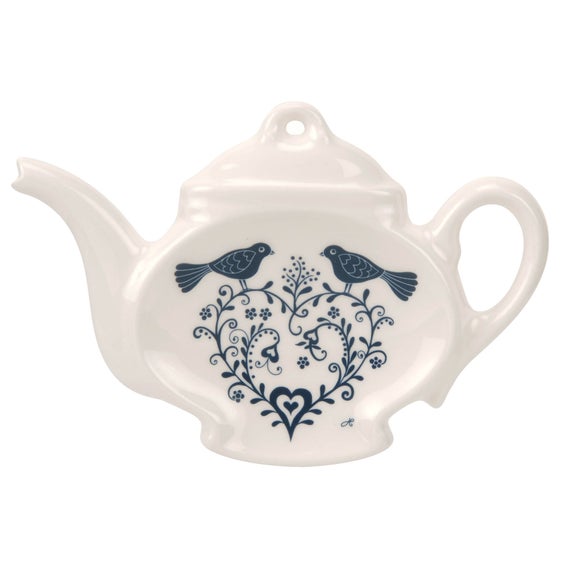 Jan Constantine made by Portmeirion Love Birds Blue Tea Bag Tidy