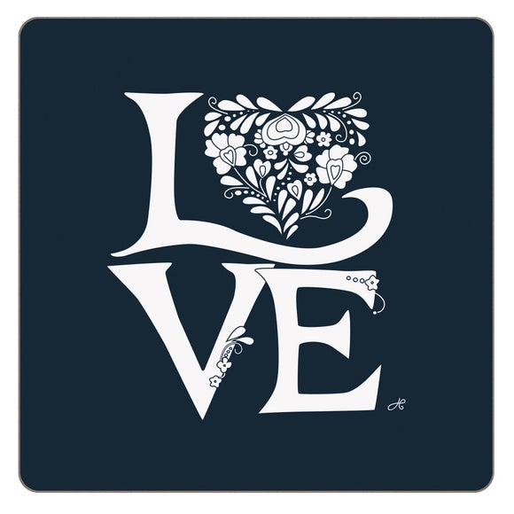 Jan Constantine Pack of 4 Blue Love Coasters