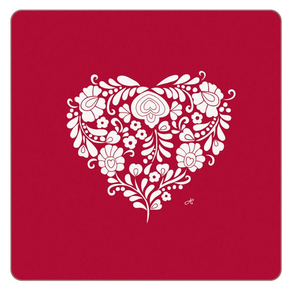 Jan Constantine Pack of 4 Red Love Heart Coasters