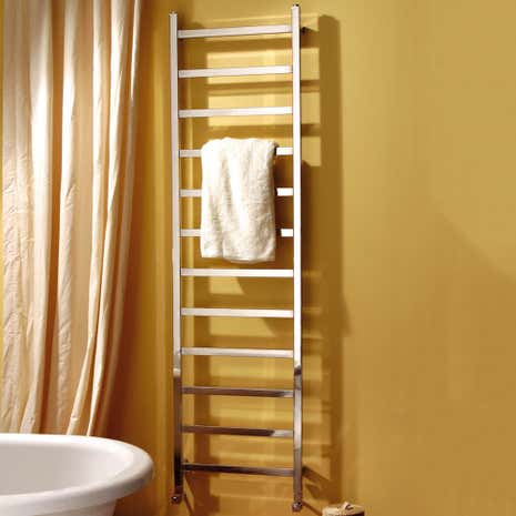 Climber Polished Silver Stainless Steel Towel Radiator