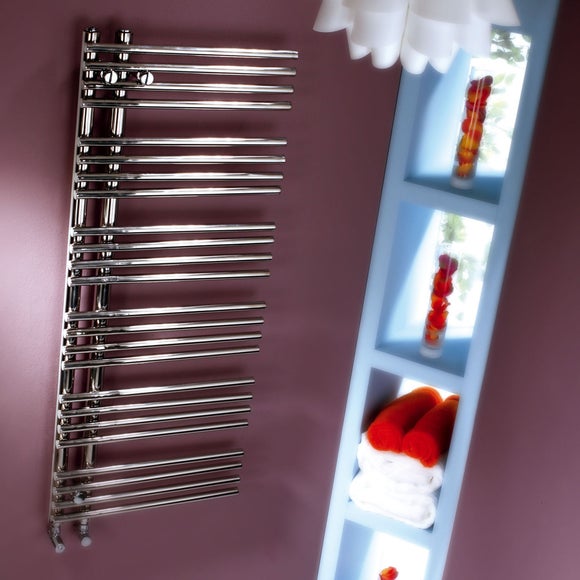 Comb Polished Silver Stainless Steel Towel Radiator