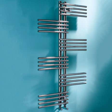 Fingers Polished Silver Stainless Steel Towel Radiator