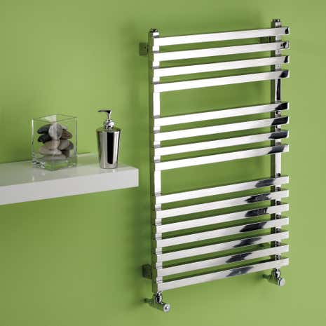 Square Polished Silver Stainless Steel Towel Radiator