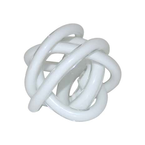 5A White Glass Swirl Ornament