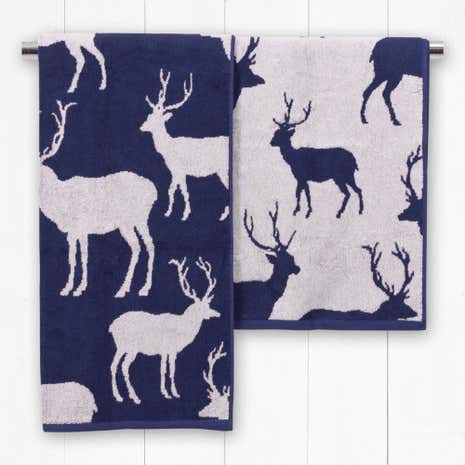 Navy Stag Bath Sheet