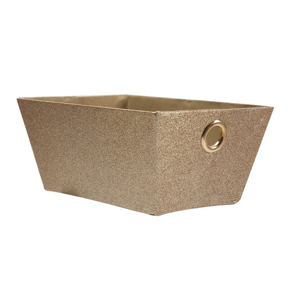 Gold Glitter Large Basket