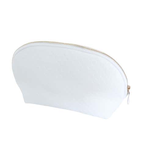 5A Fifth Avenue Faux Leather White Cosmetic Bag