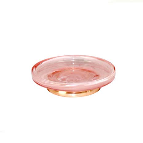 5A Fifth Avenue Pink Marble Effect Glass Soap Dish