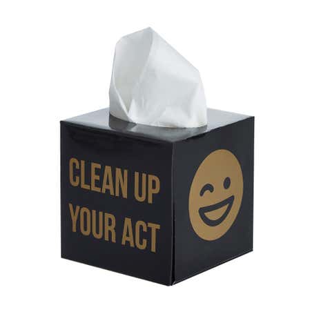 Emoji Black Tissue Box