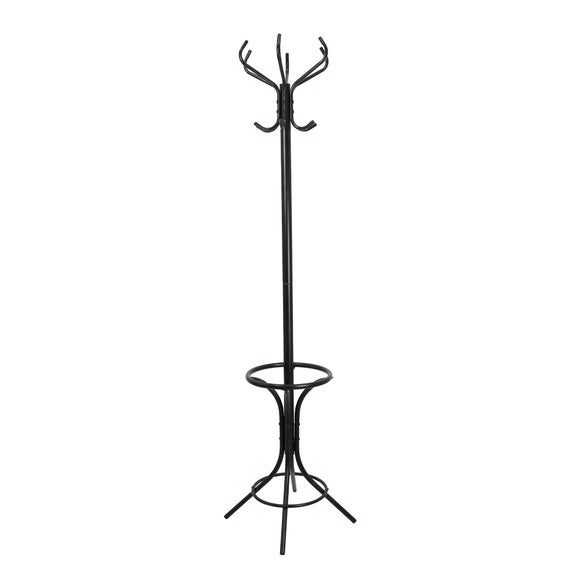 Black Painted Steel Hat and Coat Stand