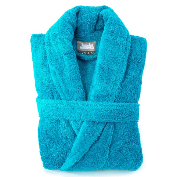 Egyptian Cotton Kingfisher Blue Dressing Gown