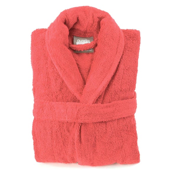 Egyptian Cotton Coral Dressing Gown