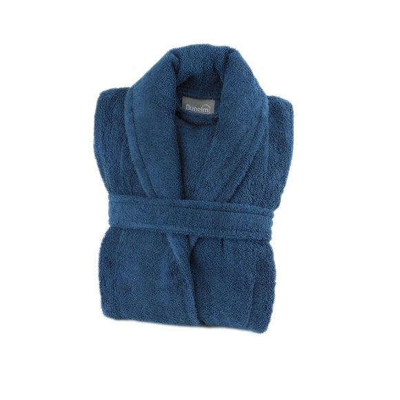 Egyptian Cotton Indigo Dressing Gown