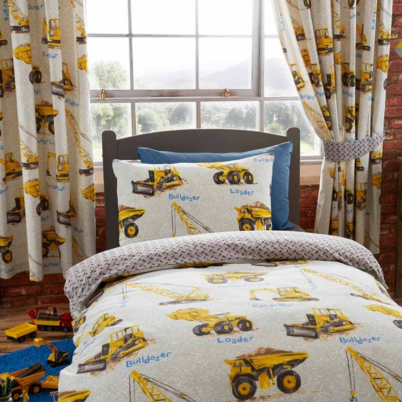 Dumper Trucks Pencil Pleat Curtains