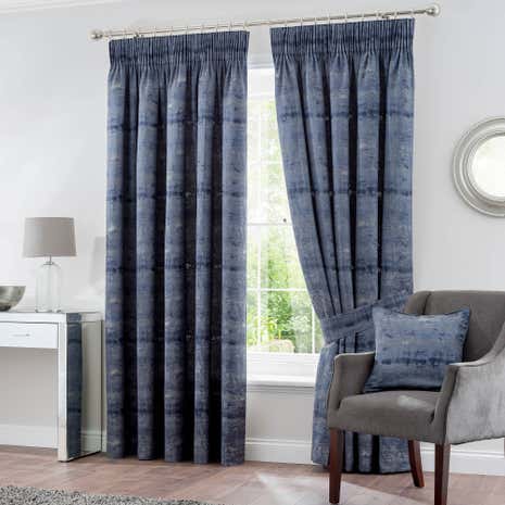 5A Fifth Avenue Thalia Navy Pencil Pleat Curtains