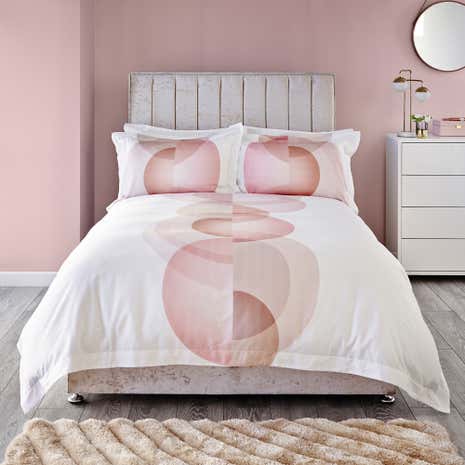 5A Fifth Avenue Carmine Digitally Printed 100% Cotton Blush Duvet Cover