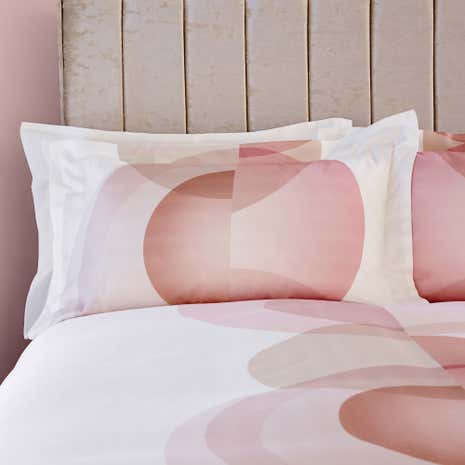 5A Fifth Avenue Carmine Digitally Printed 100% Cotton Blush Oxford Pillowcase Pair