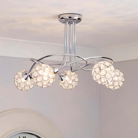 Sphere 5-Light Chrome Ceiling Fitting | Dunelm
