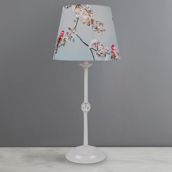 Duck Egg Twist Pleat Resin Table Lamp Duck Egg Blue