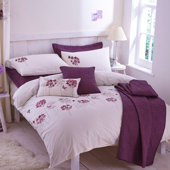Hydrangea Plum Bed Linen Collection