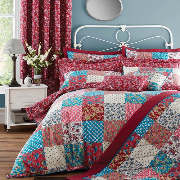 Ava Patchwork Red Bed Linen Collection
