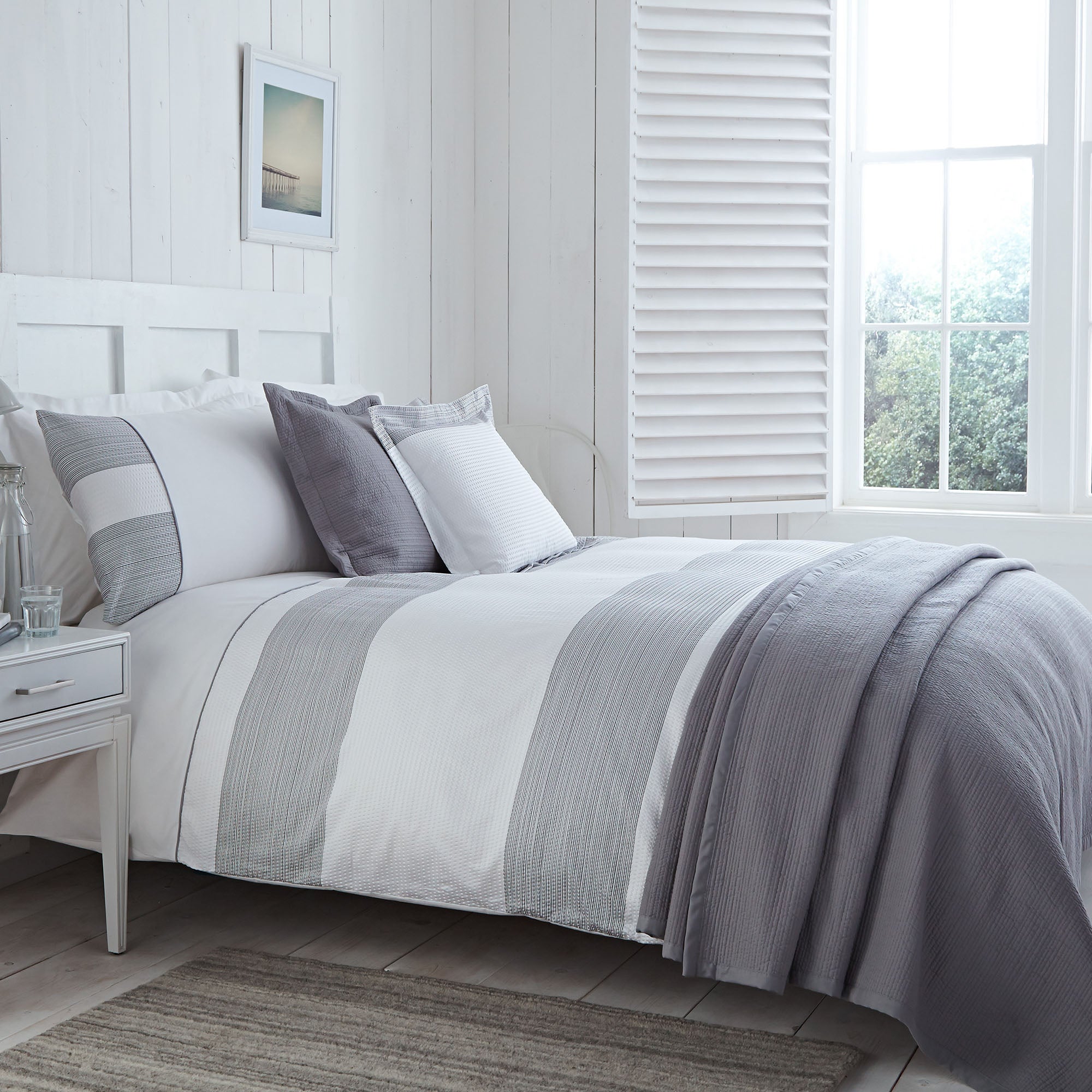 Harper Grey Bed Linen Collection Dunelm