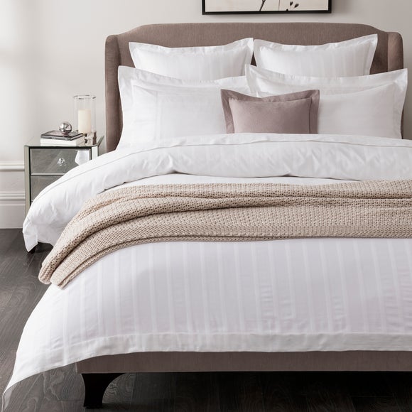 Hotel Herringbone White 300 Thread Count Bed Linen Collection